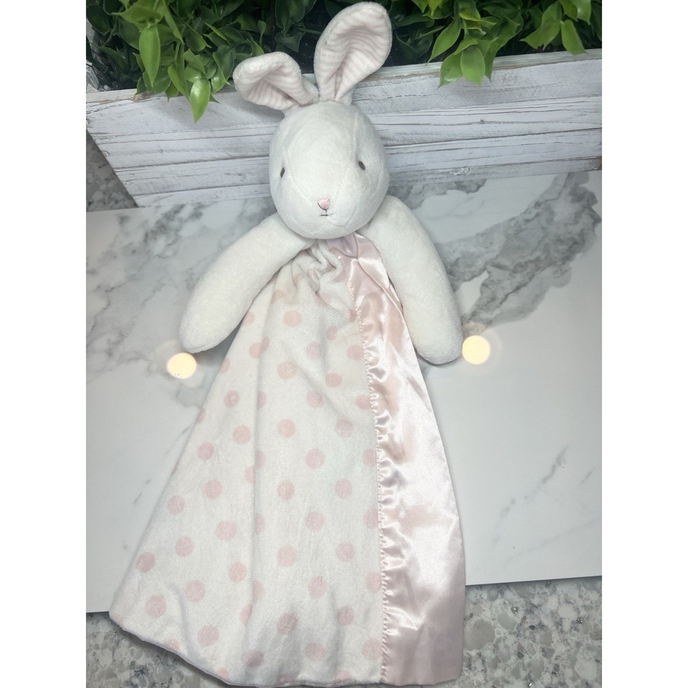 Bunnies By The Bay Carrots Pink Polka Dot Security Blanket Lovey Plush Toy